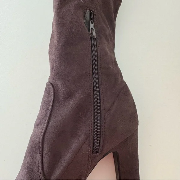 Unisa Sanyia Brown Micro Suede Over the Knee High Heel Boots Size 10 - Picture 5 of 12